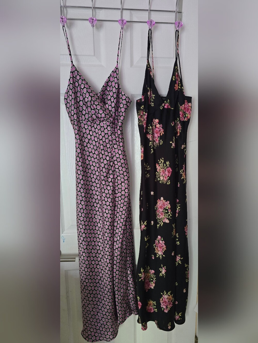 Zara Dresses Pink Floral Maxi Dress - Black & Pink Floral Print
